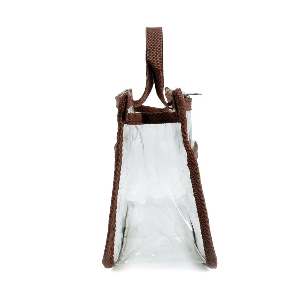Purse Organizer, Clear PVC - BrownTrim - Picture 4 of 6